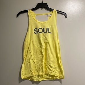 Hardly Worn SoulCycle Yellow Tank with Open Back, Size S
